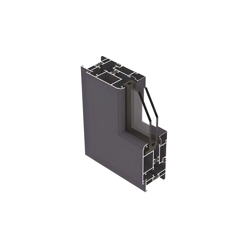Glued aluminum profiles for thermal insulation swing door