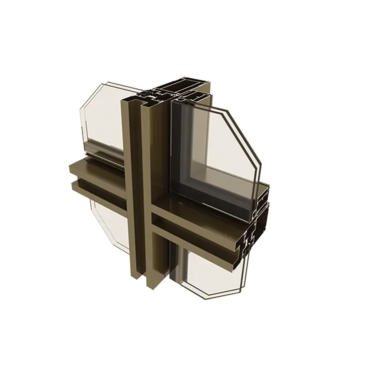 Custom heat insulation aluminum profile for curtain wall powder coating/anodized